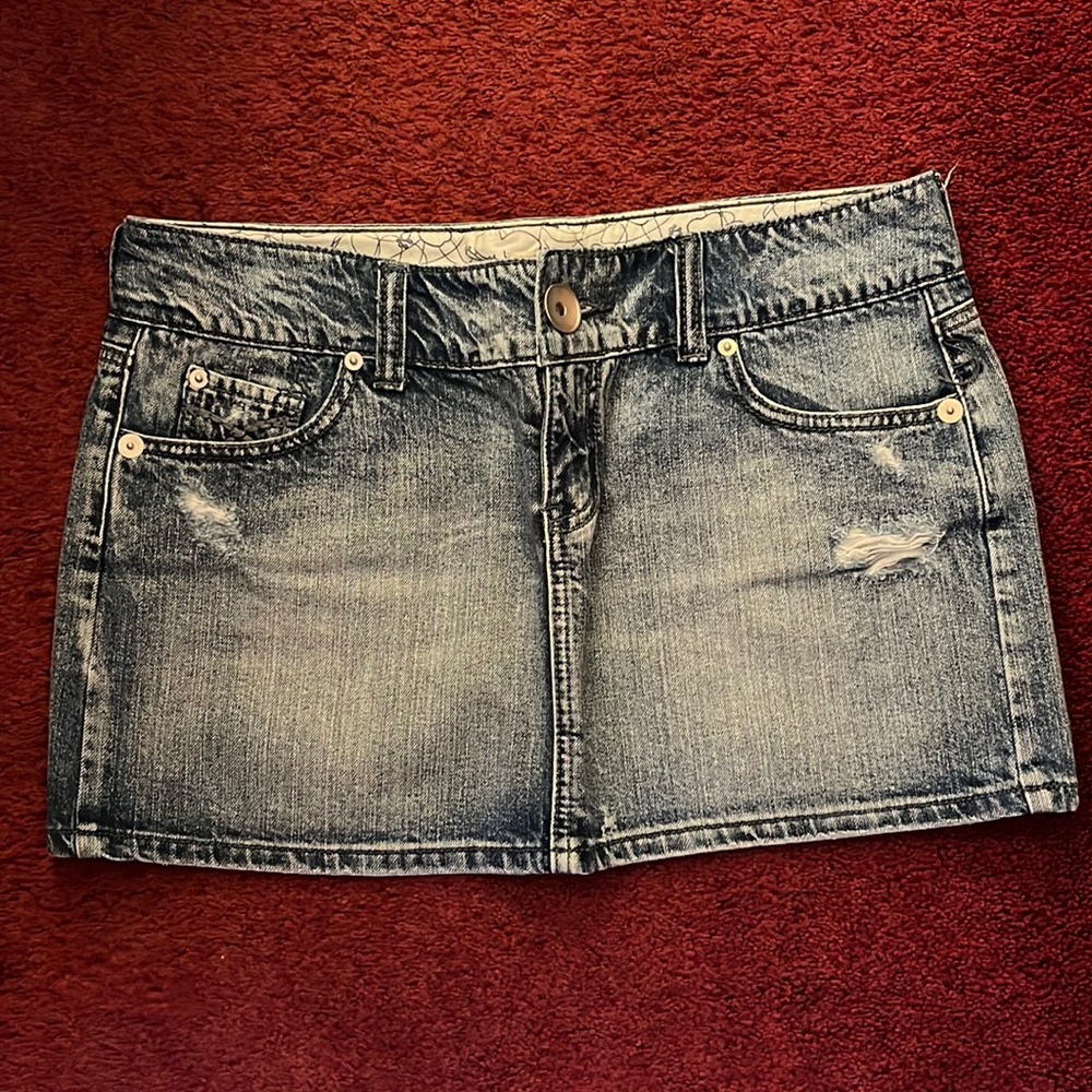 Denim mini skirt